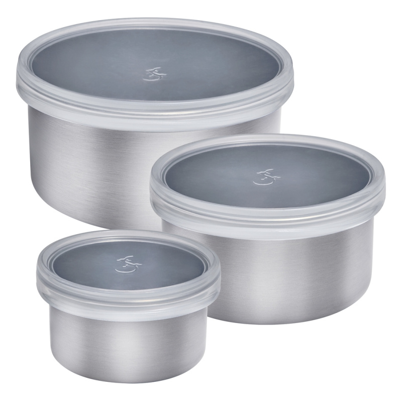Lurch nerez kulaté mini boxy s plastovým víkem set 3ks (240885)