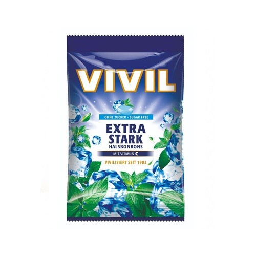 VIVIL Extra silný mentol + vitamín C bez cukru 60 g