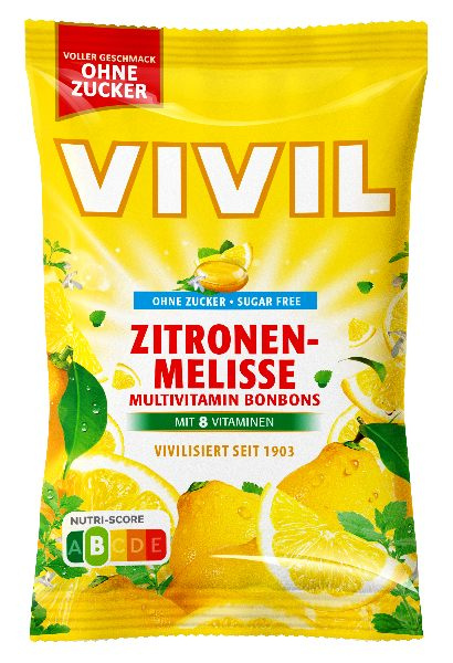 VIVIL Multivitamín citron a meduňka drops bez cukru 120 g