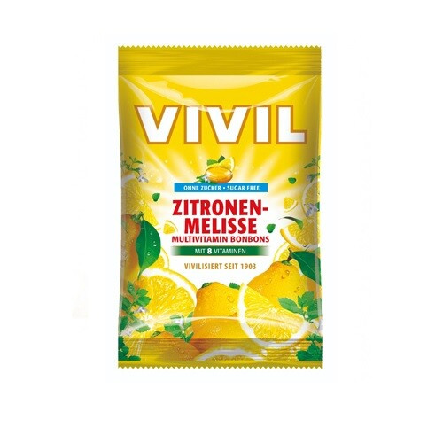 VIVIL Multivitamín citron a meduňka drops bez cukru 120 g