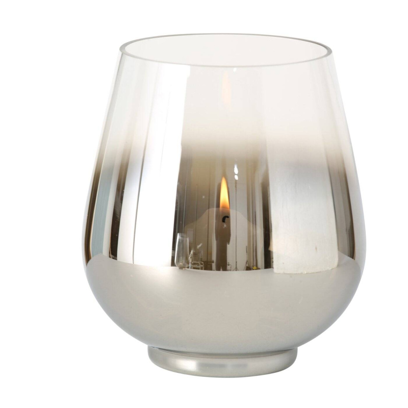 Boltze Skleněný svícen glamour GRAZIA stříbrná