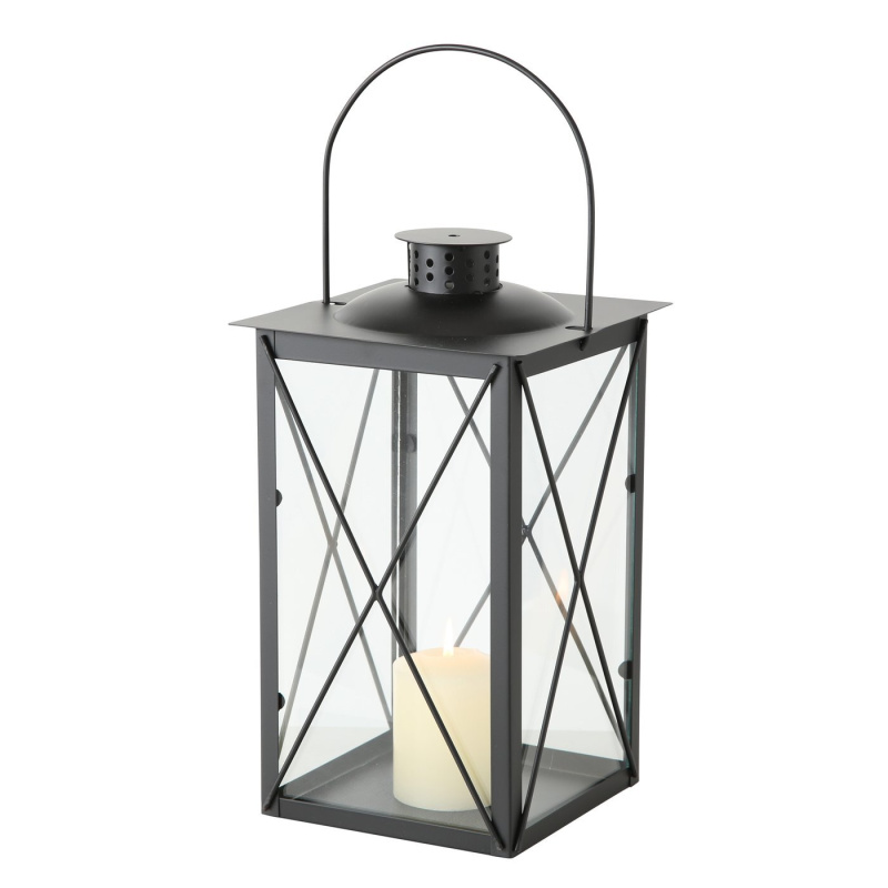 Boltze Home Kovová lucerna na svíčku FAROL, 30 cm černá