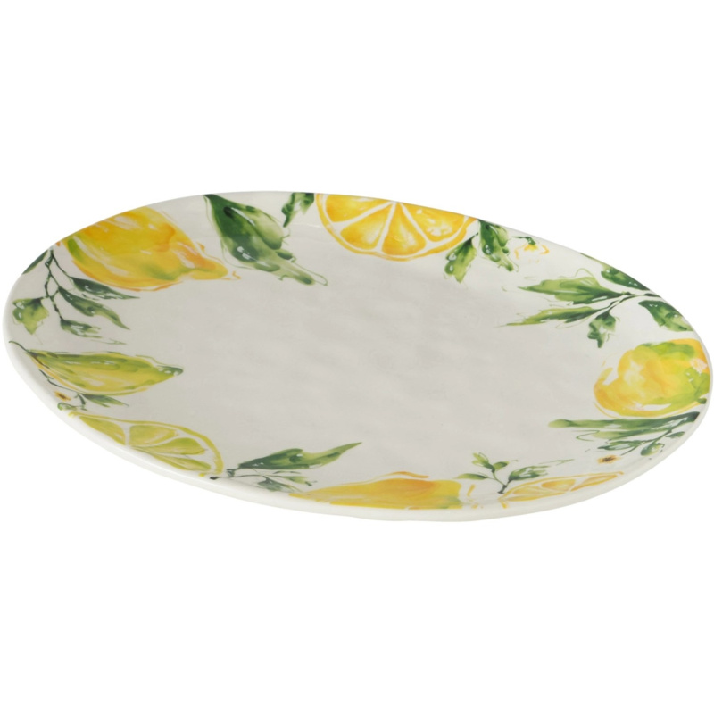 Boltze Keramický talíř LEMONY, 39 x 31 cm žlutý
