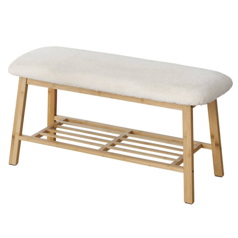 Boltze Home Lavice na boty se sedátkem BENJA, bambusová konstrukce hnědá