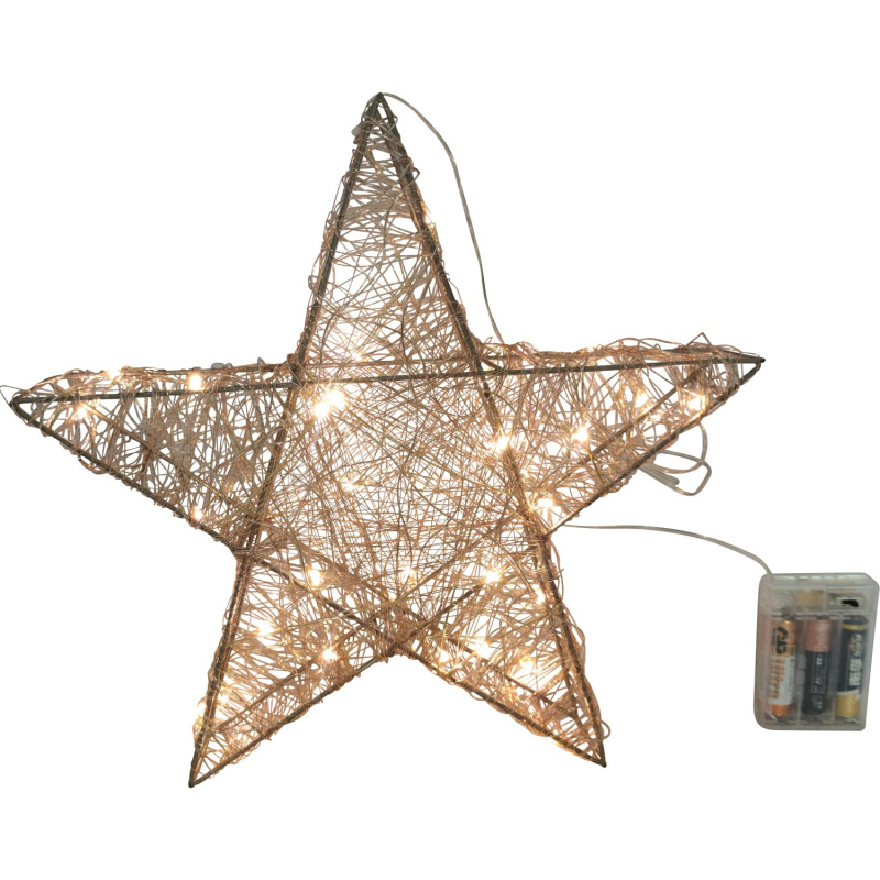 Boltze Dekorace hvězda, LED, šampaňská, 30 x 30 x 5 cm