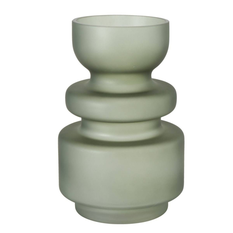 Boltze Home Skleněná váza Bodena, matná, 25 cm mořská modrá