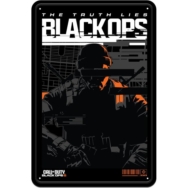 DEVplus Call of Duty: Black Ops 6 Metal Sign Black Ops 6 20 x 30 cm Černá