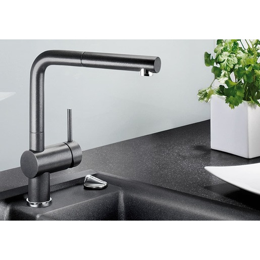 Blanco LINUS-S dřezová baterie s vytahovací sprškou šedá vulkán 526 958