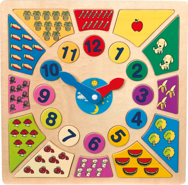 Small Foot Vkládací výukové puzzle nauč se hodiny