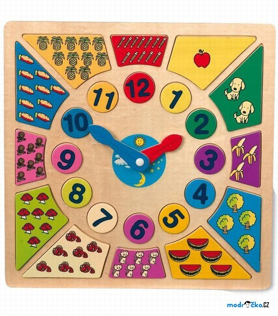Small Foot Vkládací výukové puzzle nauč se hodiny