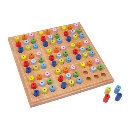 Dřevěné sudoku s barevnými válečky