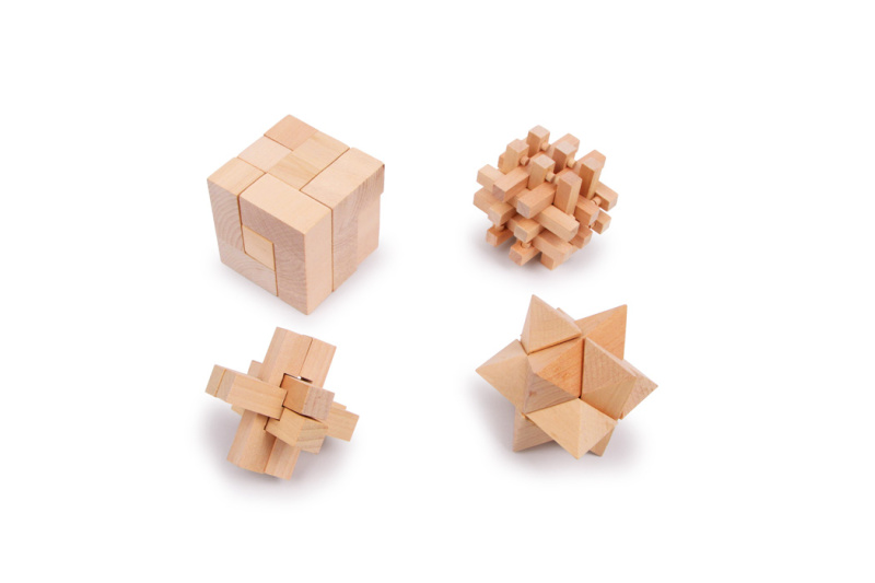 Set dřevěných hlavolamů Small Foot - 4 kusy