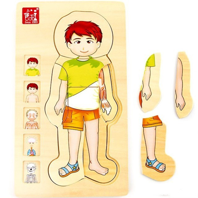 Small Foot Dřevěné hračky puzzle anatomie Tim