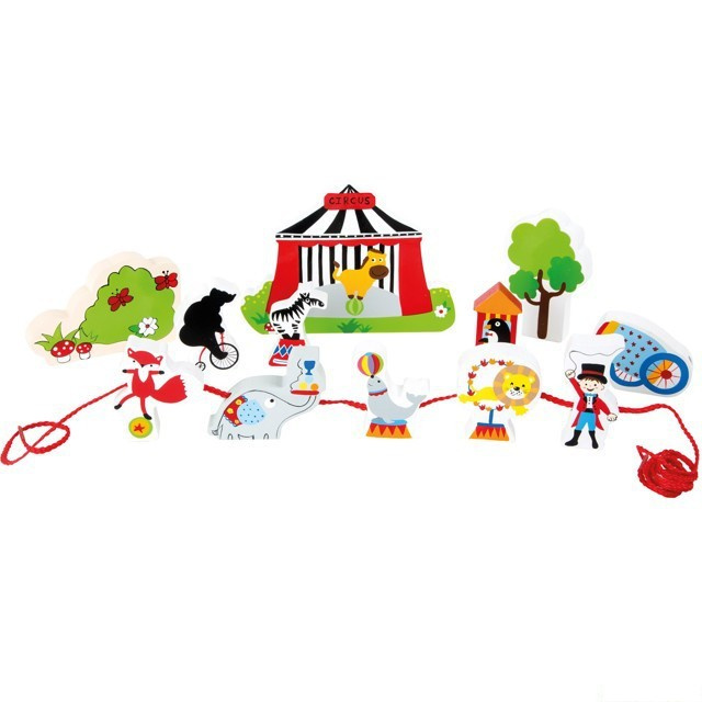 Navlékání tvarů - Hrací set, Cirkus (Small foot)