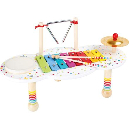Dřevěný muzikální hudební stolek s puntíky