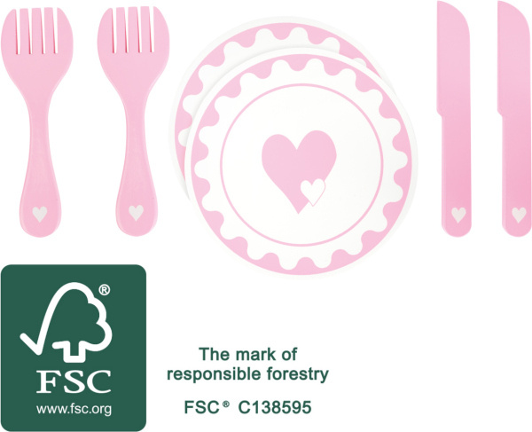 Small Foot dřevěný set nádobí srdce