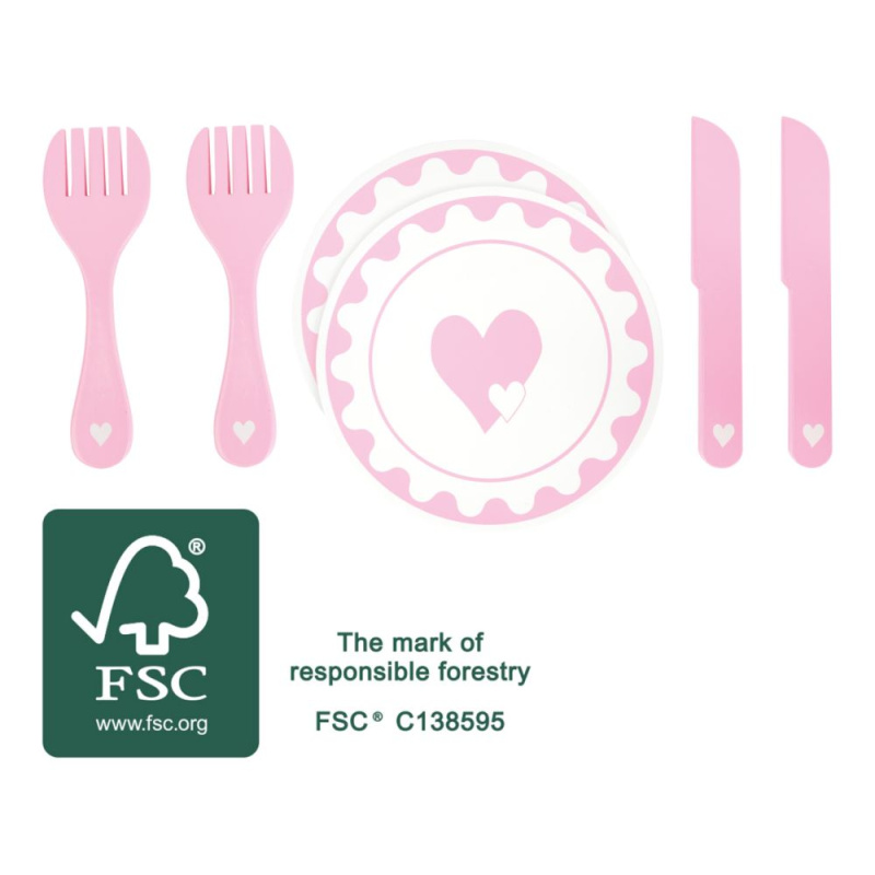 Small Foot dřevěný set nádobí srdce