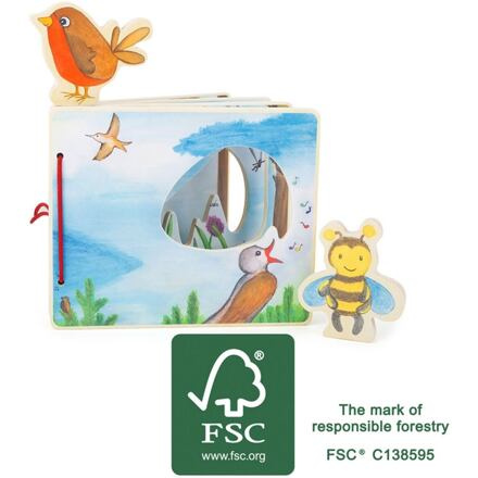 Small foot Dřevěná obrázková knížka s včelkou
