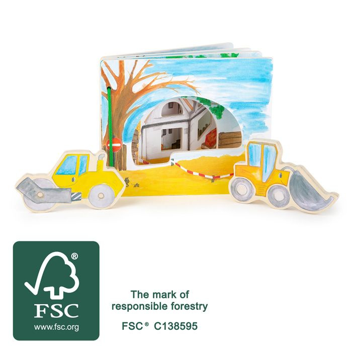 small foot Dřevěná knížka stavba