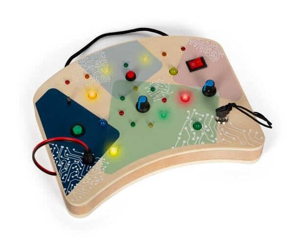 Small foot Motorická deska s LED světly a vypínači