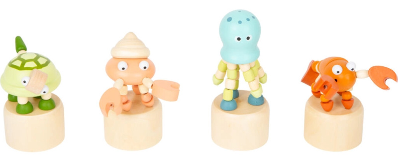 Dřevěná mačkací figurka mořského zvířátka SMALL FOOT – 1 kus, mix