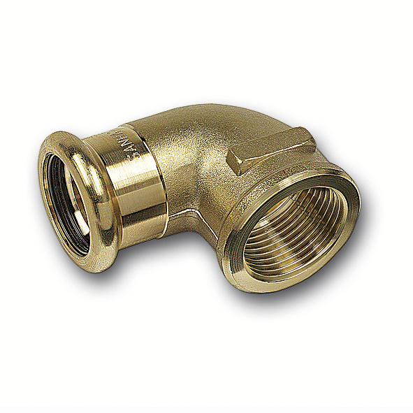 Koleno 90° lisovací Sanha Cu Purapress 8090G 28×1" vnitřní závit