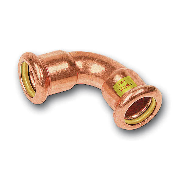 Oblouk 90° lisovací Sanha Cu Press Gas 10002A 22 mm FF