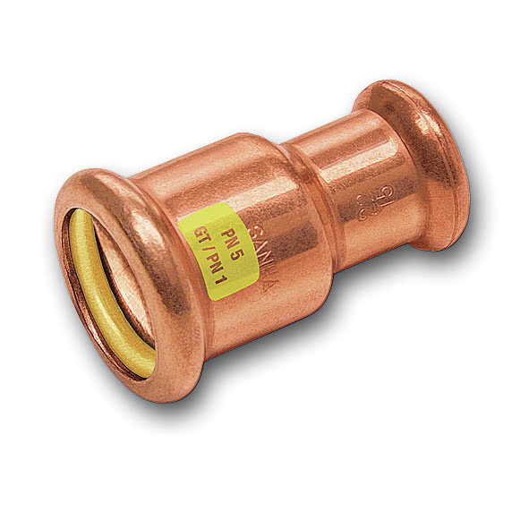 Nátrubek redukovaný lisovací Sanha Cu Press Gas 10240 18×15 mm FF