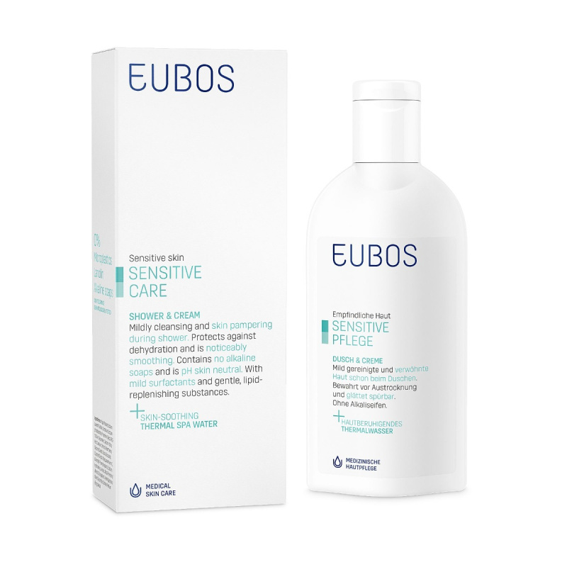Eubos Sensitive sprchový krém s termální vodou 200 ml