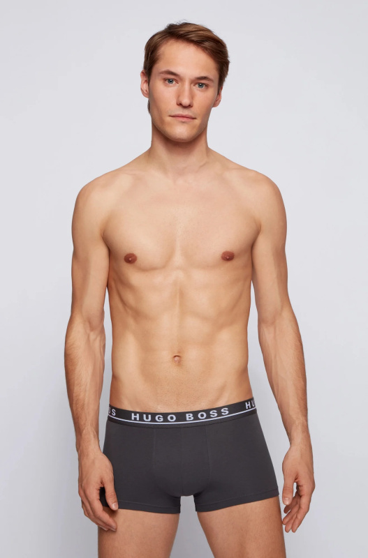 Pánské boxerky Trunk 3p CO 50325403 - Hugo Boss M černá-modrá-šedá