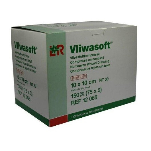 Vliwasoft Komprese z netkané textilie sterilní 10 x 10 cm 150 ks