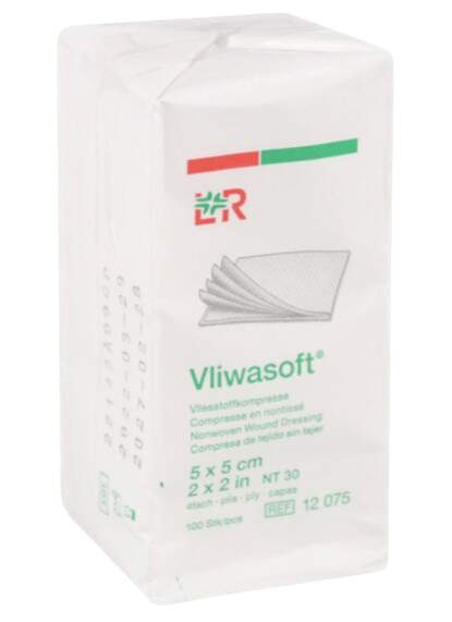 Vliwasoft Komprese z netkané textilie nesterilní 5 x 5 cm 100 ks