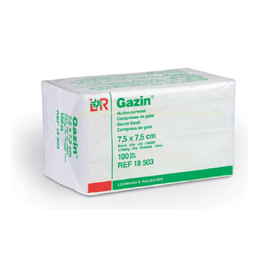 Gáza hydrofilní skládaná kompr.Gazin 7.5x7.5cm/100ks
