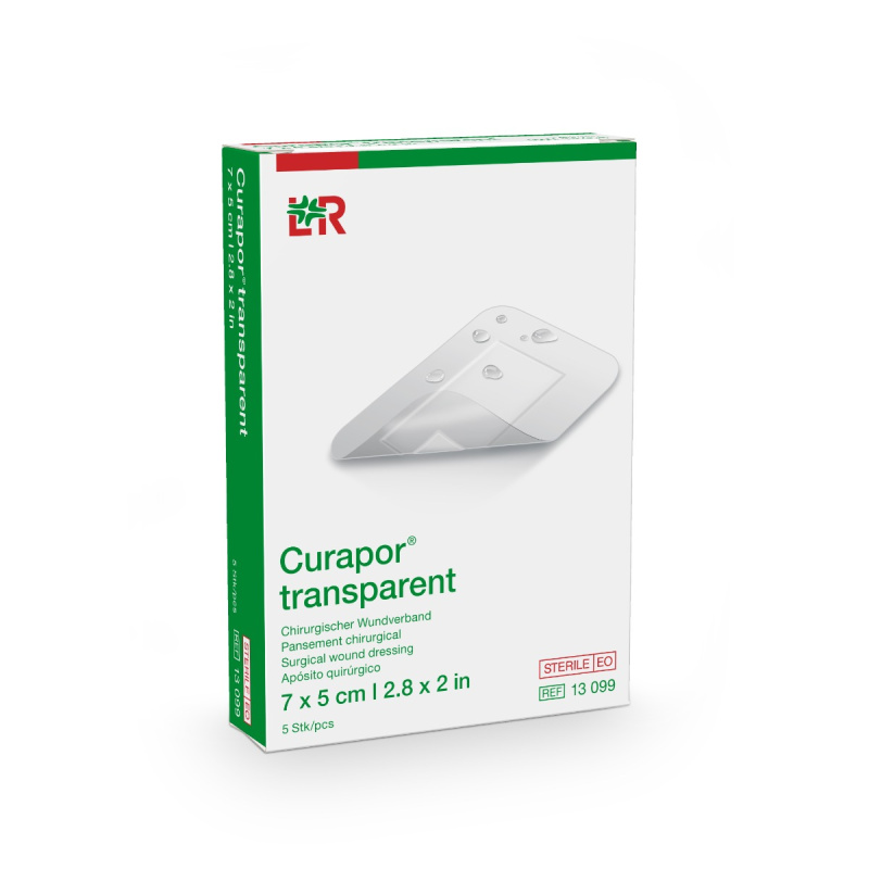 LOHMANN RAUSCHER Náplast Curapor Transparent steril. 7 x 5cm / 5 ks