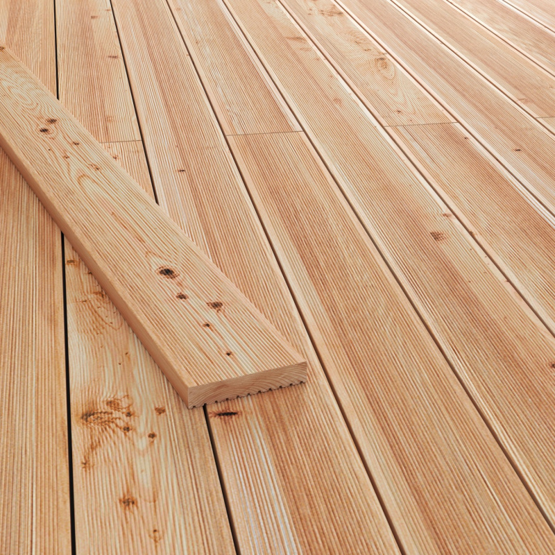 Terasové prkno částečně drážkované/hladké modřín 28 x 145 x 2000 mm