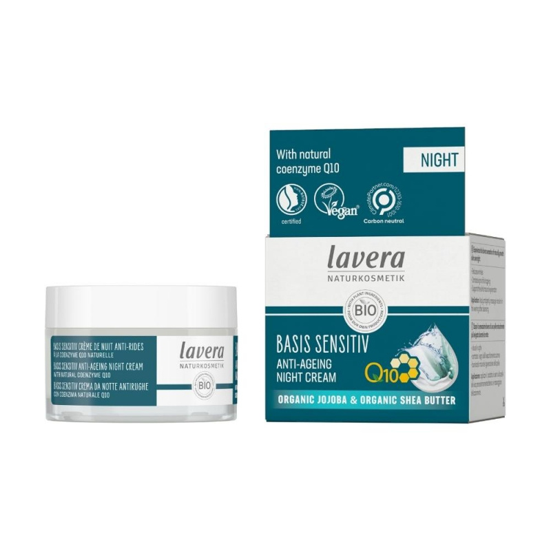 lavera Basis Sensitiv Anti-Ageing Noční pleťový krém s Q10, 50 ml