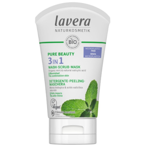 lavera Pure Beauty Čistící gel, peeling a maska 3v1 125 ml