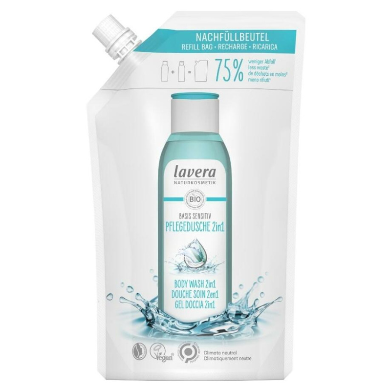 lavera Basis Sprchový gel na tělo a vlasy 2v1 500 ml - náhradní náplň