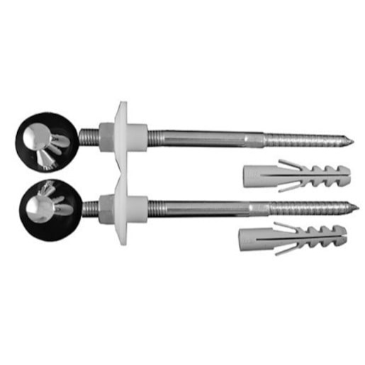 Duravit 1930 - Upevnění pro závěsný bidet a WC, průměr 12 mm x 180 mm - krytky, chrom 0065001000