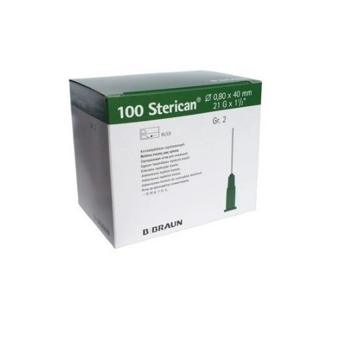 Injekční jehla 0.80 x 40 mm 21 G zelená 100 ks Sterican