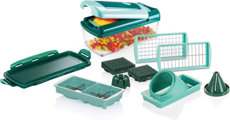 Multifunkční kráječ Nicer Dicer Fusion Genius A34035 / 1,25 l / nerezová ocel / transparentní/zelená Varianta: ivi1