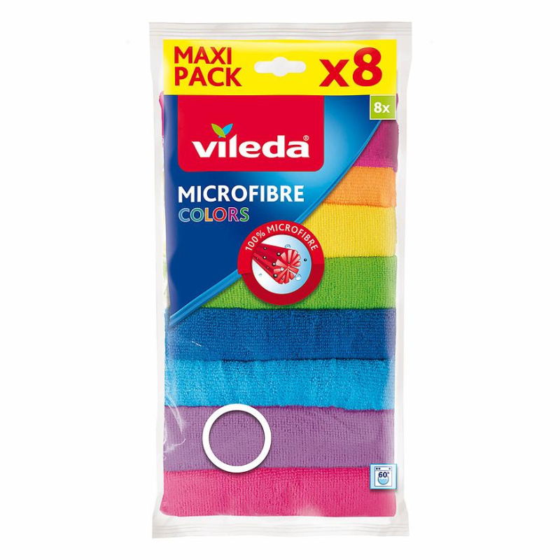 Vileda Microfibre Colors - utěrka - 30 x 30, 8 ks