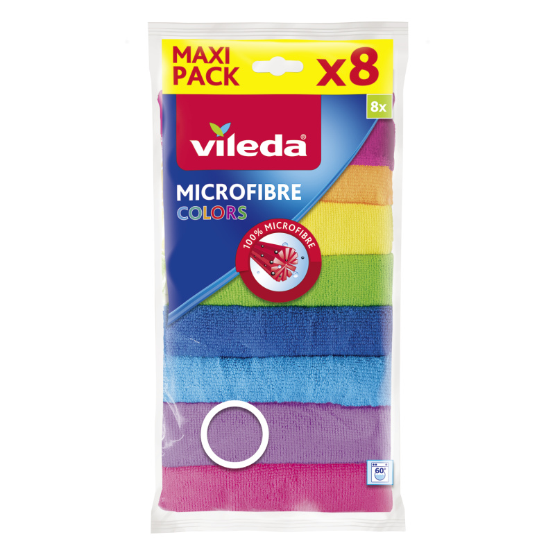 Vileda Microfibre Colors - utěrka - 30 x 30, 8 ks
