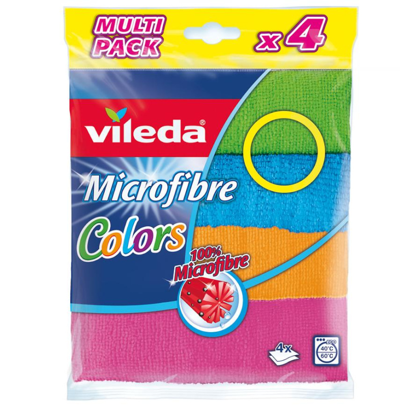 Vileda Microfibre Colors - utěrka - 30 x 30, 4 ks