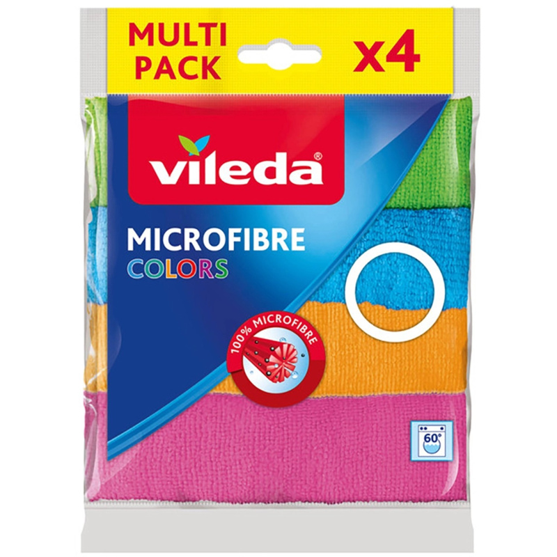 Vileda Microfibre Colors - utěrka - 30 x 30, 4 ks