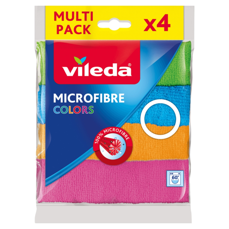 Vileda Microfibre Colors - utěrka - 30 x 30, 4 ks