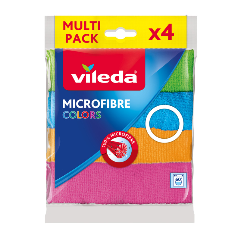Vileda Microfibre Colors - utěrka - 30 x 30, 4 ks