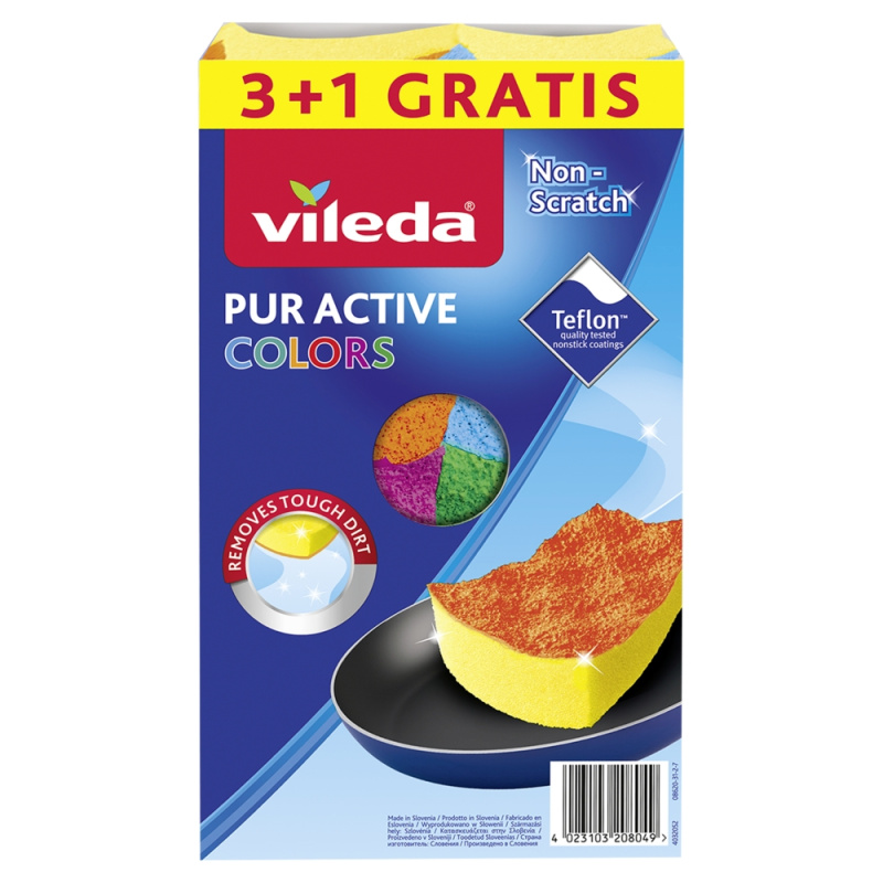 Vileda Pur Active Colors houbička 4ks