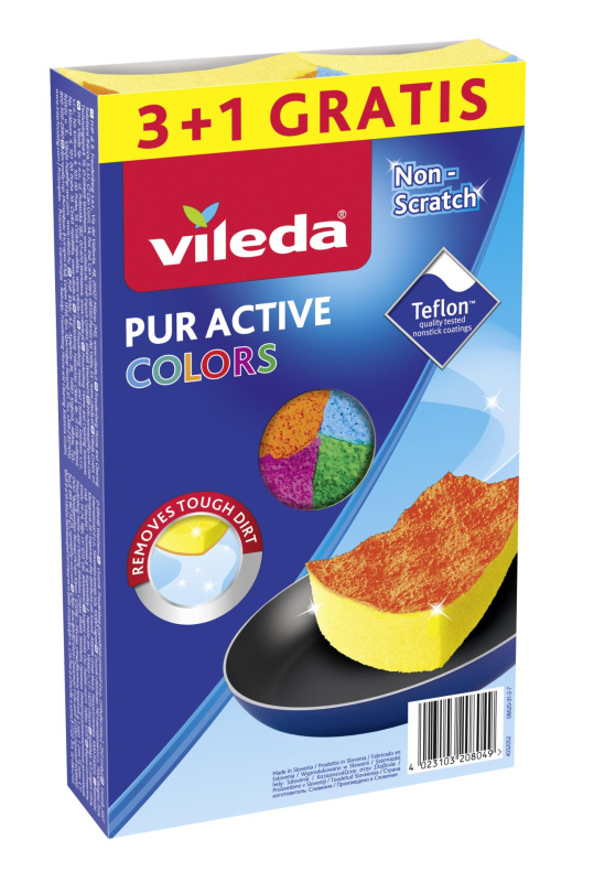 Vileda Pur Active Colors houbička 4ks
