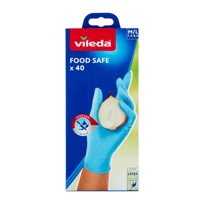 Jednorázové nitrilové rukavice Vileda - M/L, 40 ks